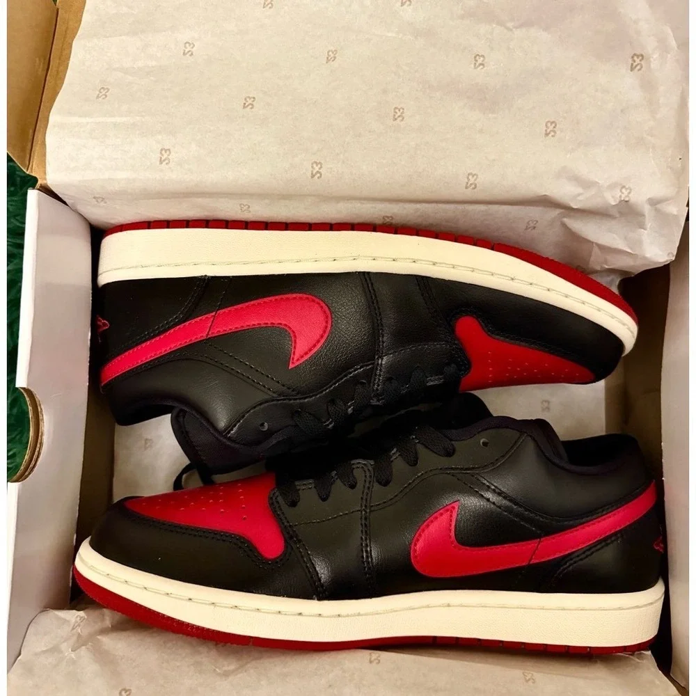 Air Jordan 1 Low Black/Gym Red Sail | SIZE 10 1/2 WMS